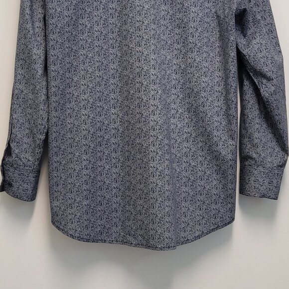Adrienne Vittadini Mens Dress Shirt L 16.5 32/33 Slim Fit Geometric Button Up - Picture 12 of 16